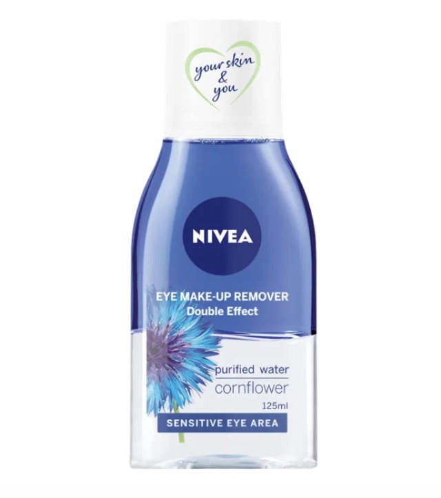 Nivea Double Effect Cornflower Eye Make Up Remover Νερό Ντεμακιγιάζ Ματιών Διπλή Δράσης, 125ml