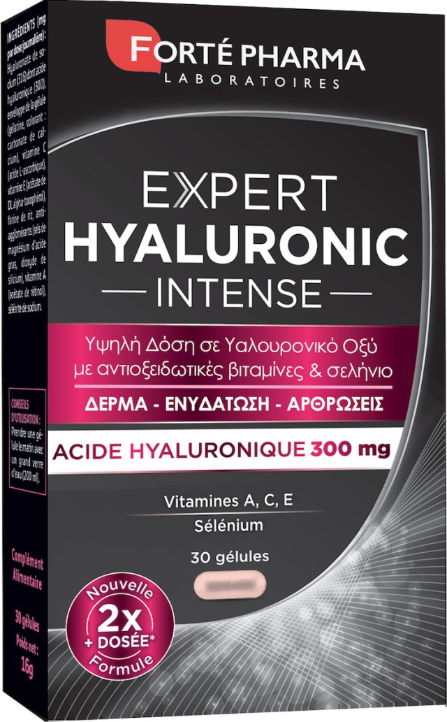 Forte Pharma Expert Hyaluronic Intense Συμπλήρωμα Διατροφής Με Υαλουρονικό, 30 Κάψουλες