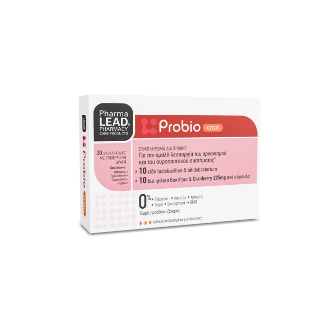 PharmaLead Probio Cran Συμπλήρωμα Διατροφής με Προβιοτικά, 20 Φυτικ...