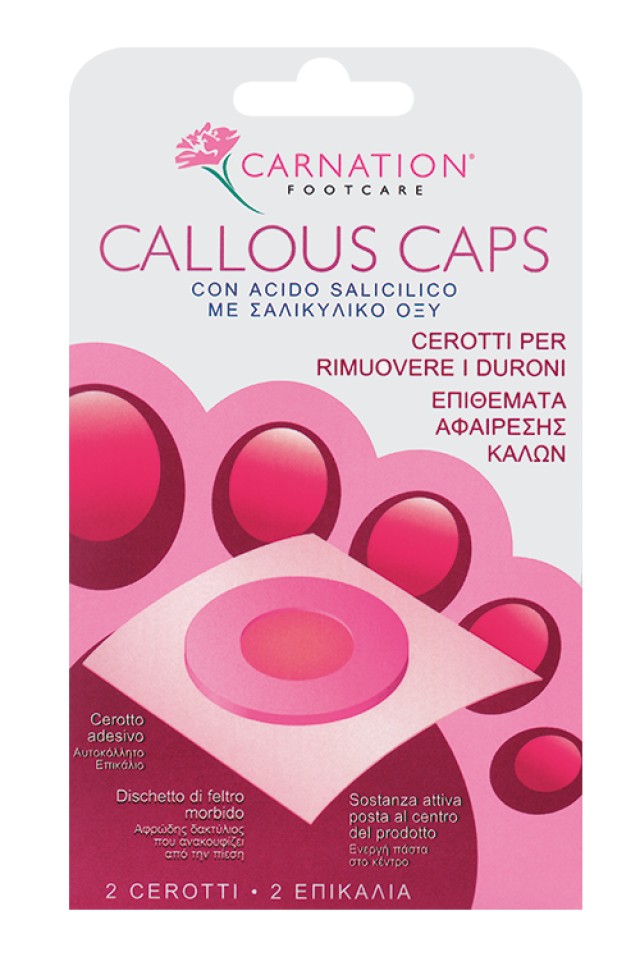 Carnation Callous Caps Επικάλια Επιθέματα Αφαίρεσης Κάλων με Σαλικυλικό Οξύ, 2τμχ
