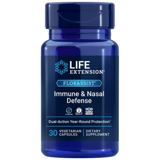 Life Extension Florassist Immune & Nasal Defense Συμπλήρωμα Για Την Ενίσχυση Του Ανοσοποιητικού, 30 Φυτικές Κάψουλες