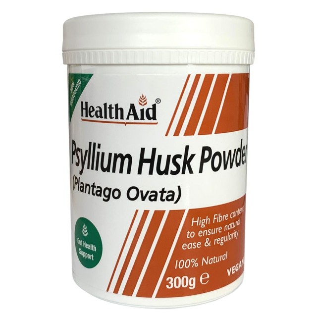Health Aid Psyllium Husk Powder Υπακτικό - Φυτικές Ίνες για Δυσκοιλιότητα, 300 gr