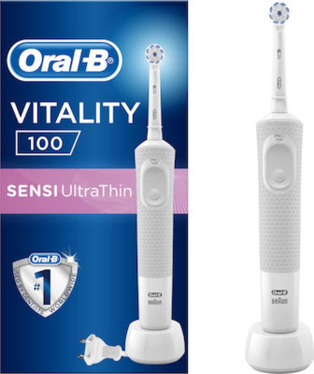 Oral-B Vitality 100 Sensi Ultra Thin White Box Ηλεκτρική Οδοντόβουρτσα, 1 Τεμάχιο
