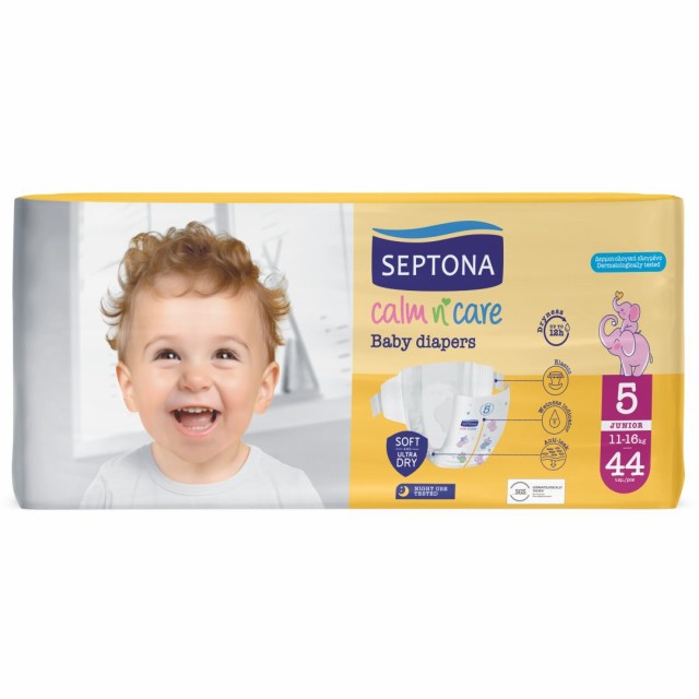Septona Calm N Care Baby Diapers Junior No5 (11-16kg), 44τμχ