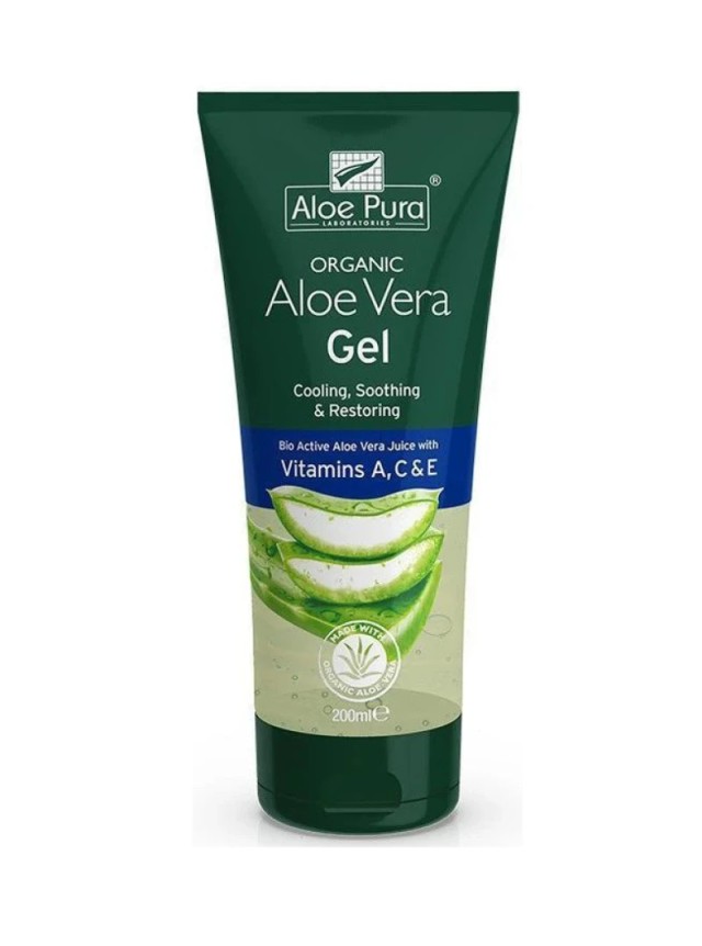 Optima Organic Aloe Vera Gel with Vitamin A, C και E Οργανικό Τζελ Αλόης με Βιταμίνες, 200ml