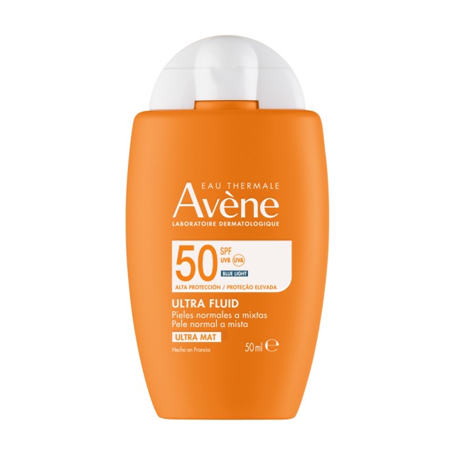 Eau Thermale Avène Ultra Fluid Invisible Αντηλιακό Προσώπου Χωρίς Άρωμα Για Το Ευαίσθητο Δέρμα SPF50, 50ml