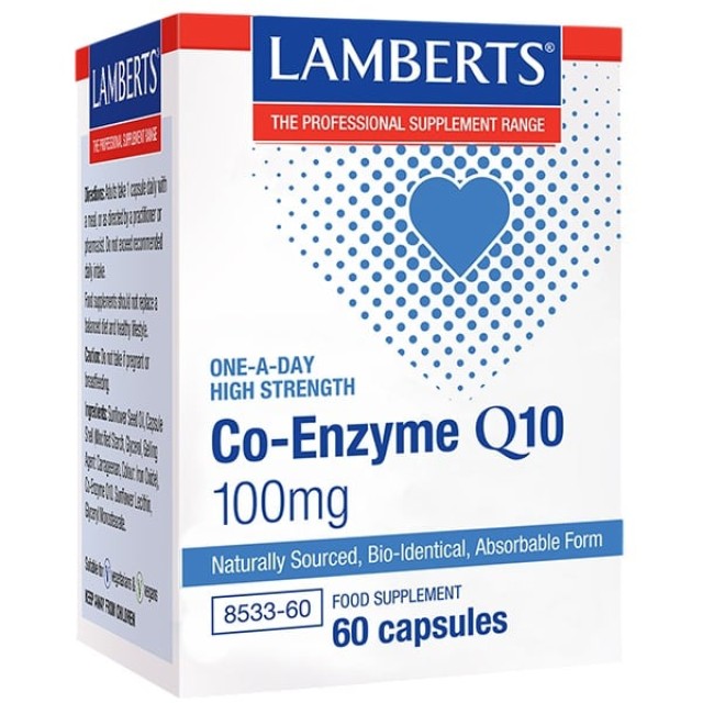 Lamberts Co-Enzyme Q10 100mg Συμπλήρωμα Διατροφής με Συνένζυμο Q10,...