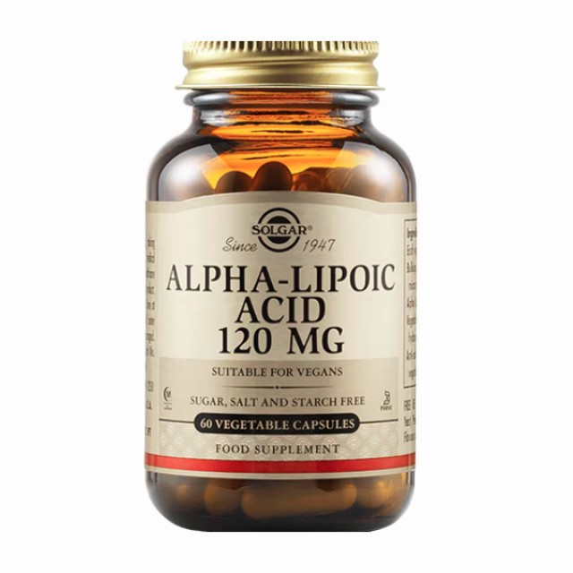Solgar Alpha-Lipoic Acid 120mg Συμπλήρωμα Διατροφής Άλφα Λιποϊκου Ο...