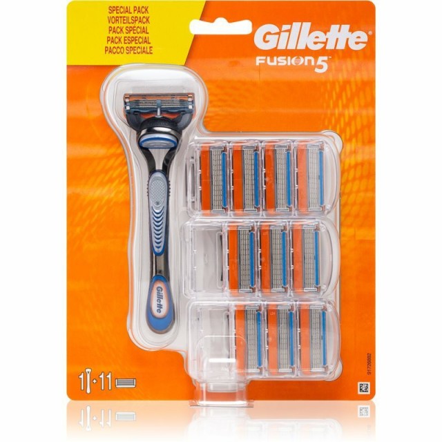 Gillette Fusion5 Λαβή Ανδρικής Ξυριστικής Μηχανής, 1 Τεμάχια & Ανταλλακτικές Κεφαλές, 11 Τεμάχια
