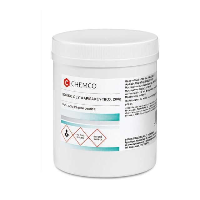 Chemco Boric Acid Βορικό Οξύ Φαρμακευτικό, 200gr