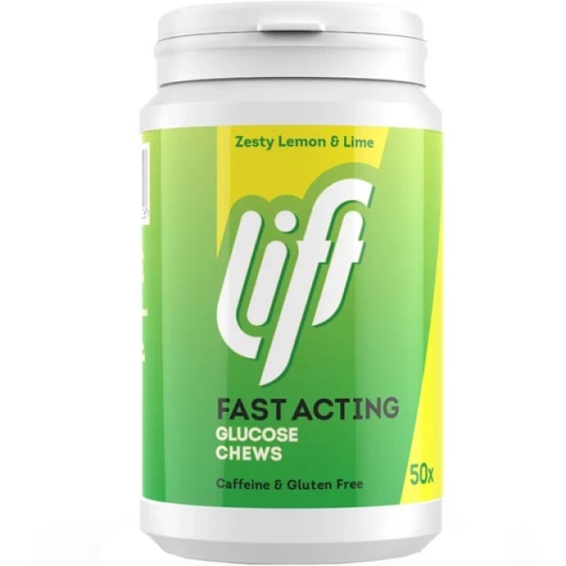 GlucoTabs Fast Acting Clucose Chews Μασώμενες Ταμπλέτες Υπογλυκαιμίας με Γεύση Lemon Lime, 50 τμχ