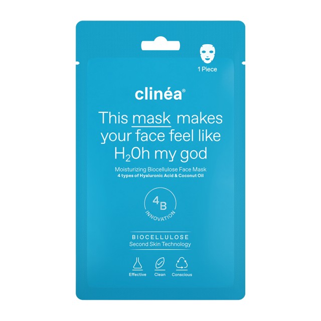 Clinea Moisturizing Biocellulose Face Mask Ενυδατική Μάσκα Προσώπου, 1τμχ