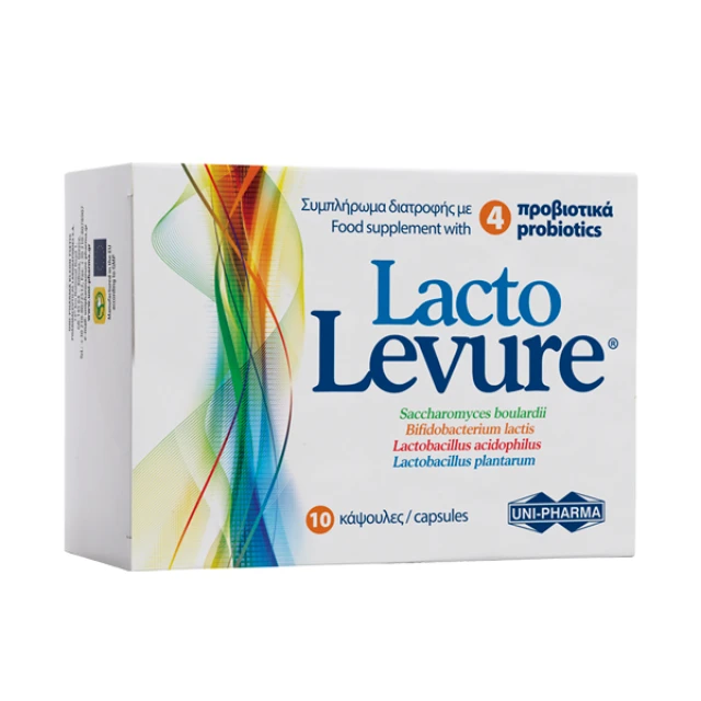 LactoLevure with 4 probiotics, 10 Capsules