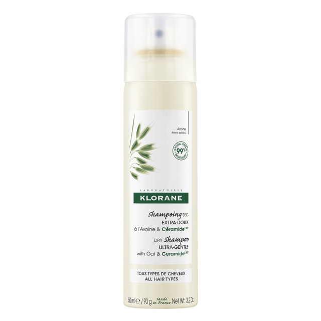 Klorane Εξαιρετικά Ήπιο Dry shampoo Για όλους Τους Τύπους Μαλλιών Με Βρώμη και Κεραμίδια, 150ml