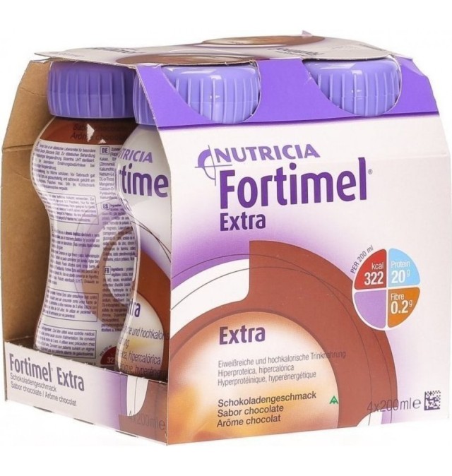 Fortimel Extra Υπερπρωτεϊνικό Ρόφημα με γεύση Σοκολάτα, 4 x 200ml