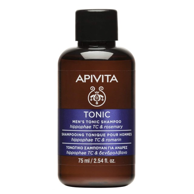 Apivita Men’s Tonic Shampoo Κατά της Ανδρικής Τριχόπτωσης με Hippophae TC και Δενδρολίβανο, 75ml