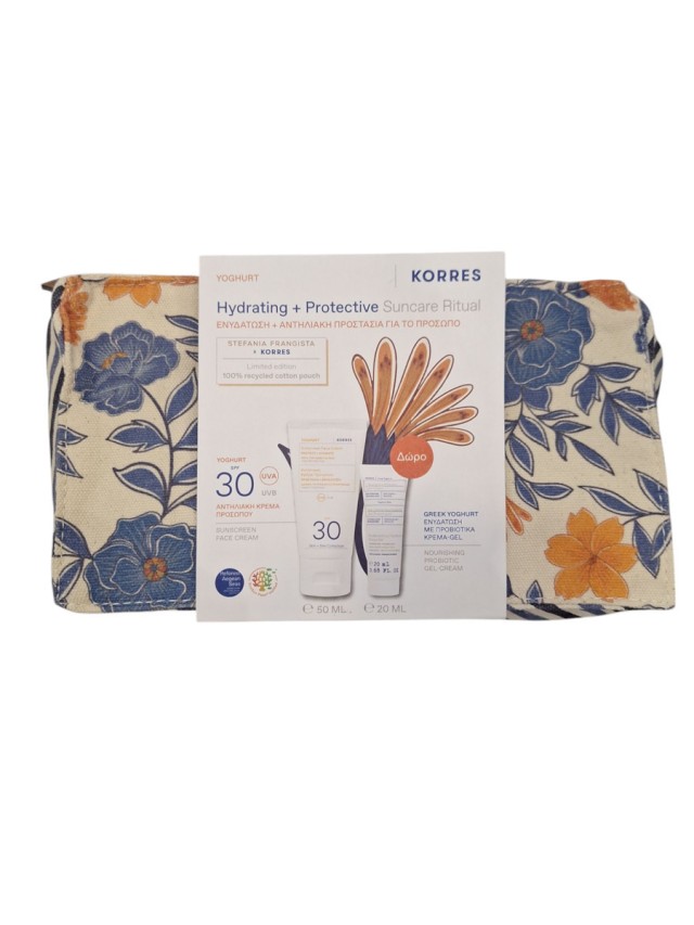 Korres Promo Yoghurt Hydrating + Protective Suncare Ritual Γιαούρτι Αντηλιακή Κρέμα Προσώπου SPF30 50ml + Δώρο Nourishing probiotic gel cream 20ml + Νεσεσέρ