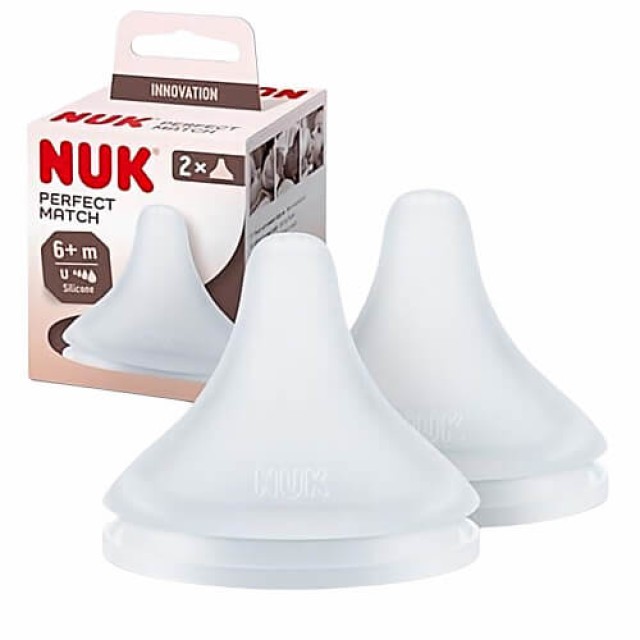 Nuk Perfect Match Θηλή Σιλικόνης Μέγεθος U 6m+, 2 τμχ
