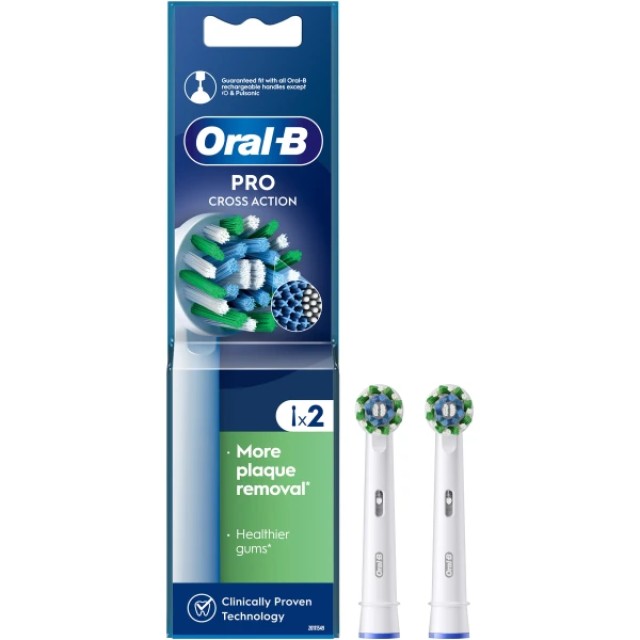 Oral-B Pro Cross Action Ανταλλακτικές Κεφαλές για Ηλεκτρική Οδοντόβουρτσα, 2τμχ