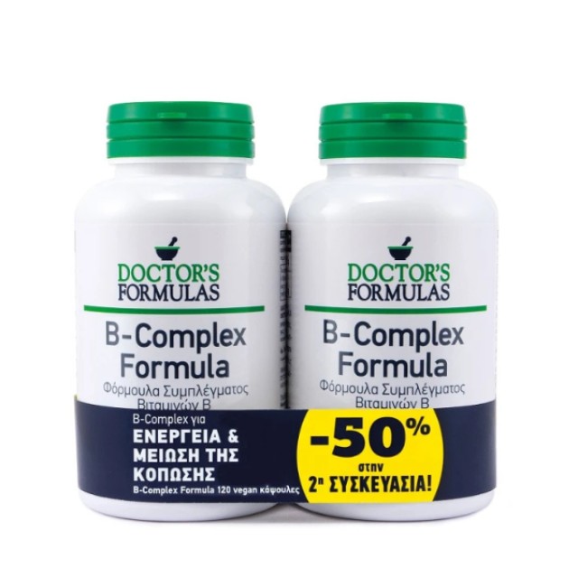 Doctors Formulas B-Complex Promo (-50% στο 2ο) Συμπλήρωμα Διατροφής με B-Complex, 2x60caps