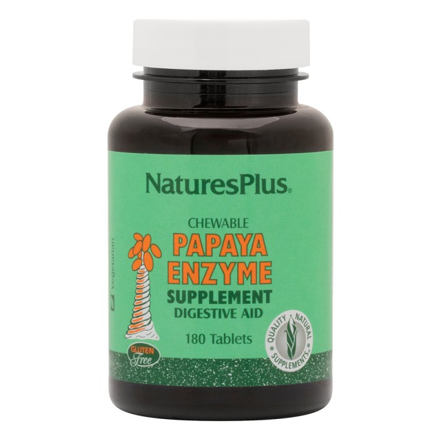 Natures Plus Papaya Enzyme, 180 Μασώμενες Ταμπλέτες