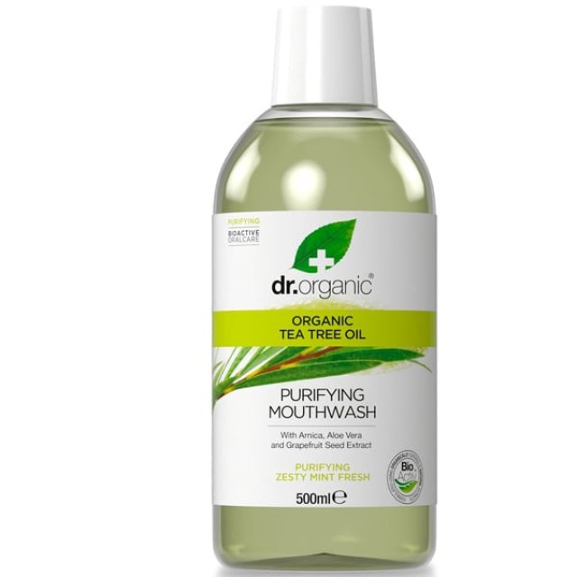 Dr. Organic Tea Tree Mouthwash Στοματικό Διάλυμα με Βιολογικό Τεϊόδ...