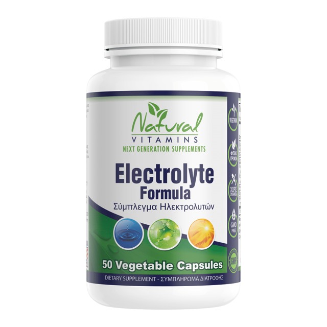 Natural Vitamins Electrolyte Formula Συμπλήρωμα Διατροφής με Ηλεκτρολύτες, 50veg.caps
