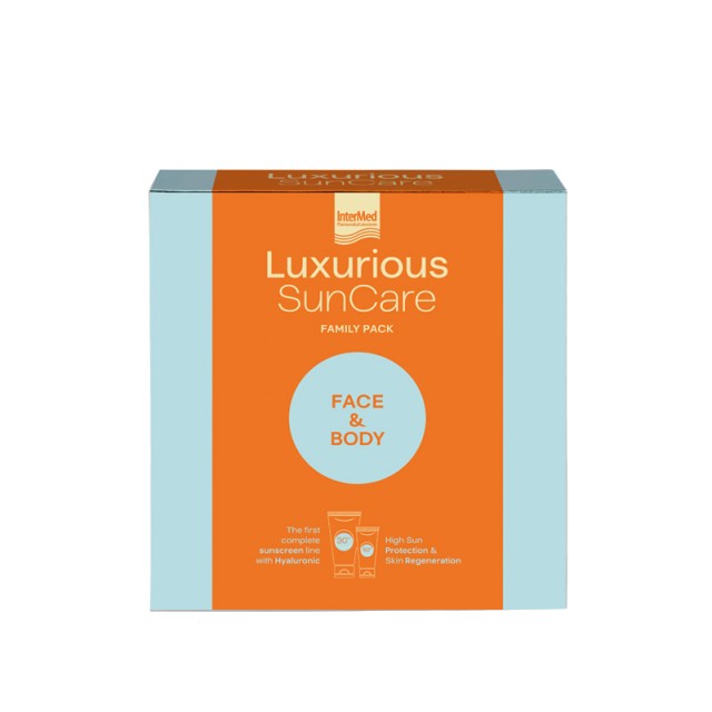 Luxurious Sun Care Family Pack Αντηλιακό Προσώπου SPF50 75 ml + Αντηλιακό Σώματος SPF30 200 ml