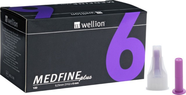 Wellion Medfine Plus Βελόνες Ινσουλίνης 6mm, 100 Τεμάχια