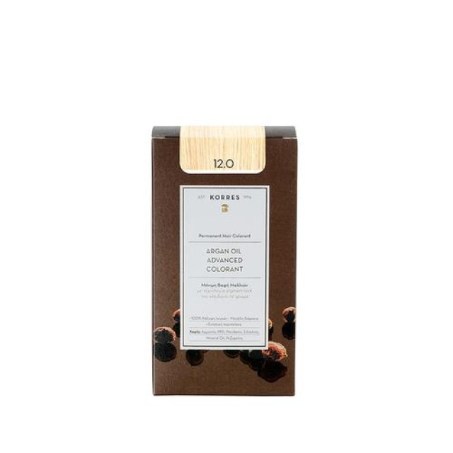 Korres Argan Oil Advanced Colorant Μόνιμη Βαφή Μαλλιών 12.0 Ξανθό Special Blonde, 50ml