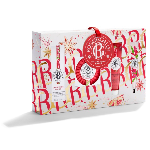 Roger&Gallet XMAS Εορταστικό Promo Pack Gingembre Rouge με Άρωμα, Αναζωογονητικό Σαπούνι, Γαλάκτωμα Σώματος & Κρέμα Χεριών