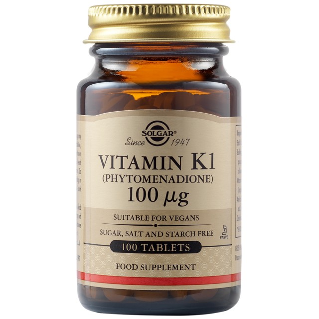 Solgar Vitamin Κ1 100mcg, 100 Ταμπλέτες