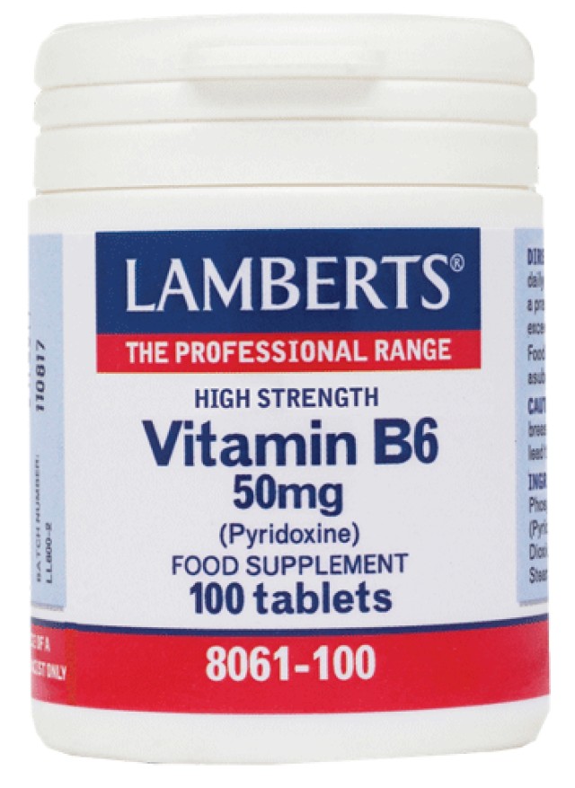 Lamberts Vitamin B6 50mg Pyridoxine, 100 Ταμπλέτες