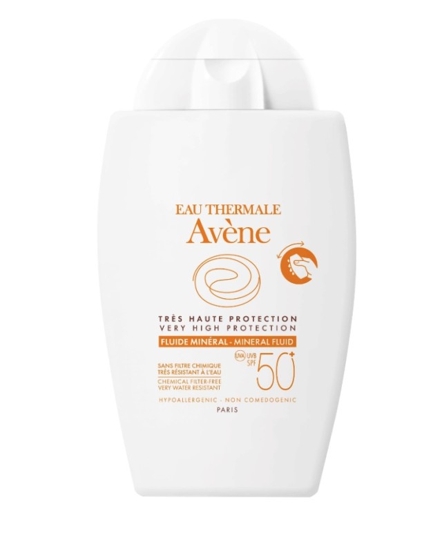 Avene Eau Thermale Fluide Mineral Αδιάβροχη Αντηλιακή Κρέμα Προσώπου SPF50+, 40ml