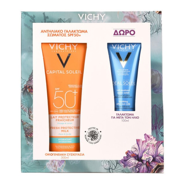 Vichy Capital Soleil SPF50+ Αντηλιακό Γαλάκτωμα Προσώπου-Σώματος 300ml + Δώρο Γαλάκτωμα After Sun 100ml