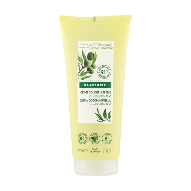 Klorane Nourishing Shower Gel with Organic Cupuacu Butter & Almond Milk Απαλό Αφρόλουτρο με Γάλα Αμυγδάλου, 200ml