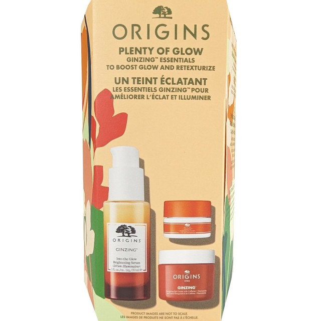 Origins Promo Ginzing Into the Glow Brightening Serum Ορός Προσώπου 30ml & Energizing Face Gel Cream Ενυδατική Κρέμα Προσώπου 30ml & Tinted Brightening Eye Cream - Cool Ενυδατική Κρέμα Ματιών 5ml, 1 Σετ