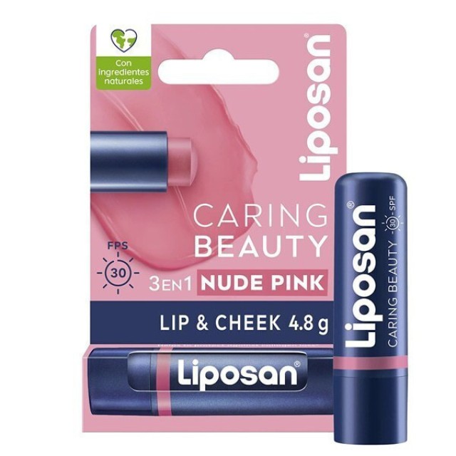 Liposan Caring Beauty Νude Pink Ενυδατικό Βάλσαμο Χειλιών SPF30, 4,8g