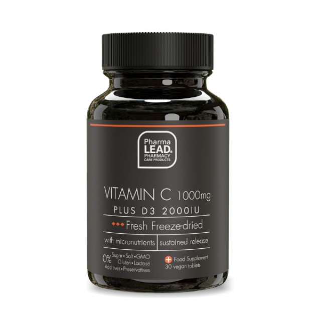 Pharmalead Black Range Vitamin C 1000mg Plus D3 2000IU, 30 Φυτικές Κάψουλες