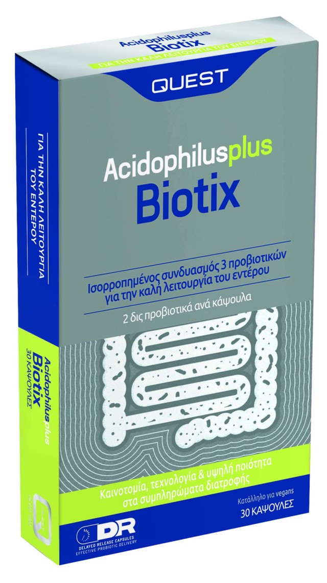 Quest Biotix Acidophilus Plus Φόρμουλα Προβιοτικών, 30 Κάψουλες