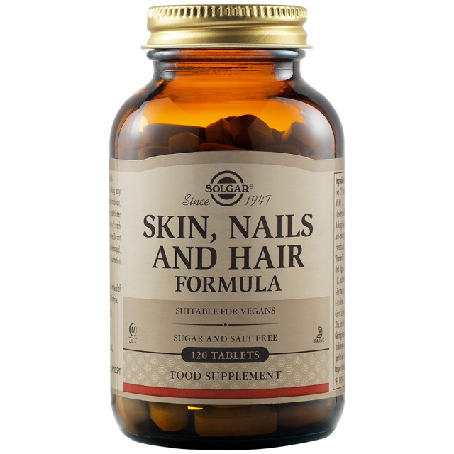 Solgar Skin, Nails & Hair Συμπλήρωμα Διατροφής Για Μαλλιά, Νύχια και Δέρμα, 120 Ταμπλέτες