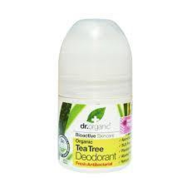 Dr.Organic Tea Tree Φυσικό Αποσμητικό σε Roll-On Χωρίς Αλουμίνιο 50ml