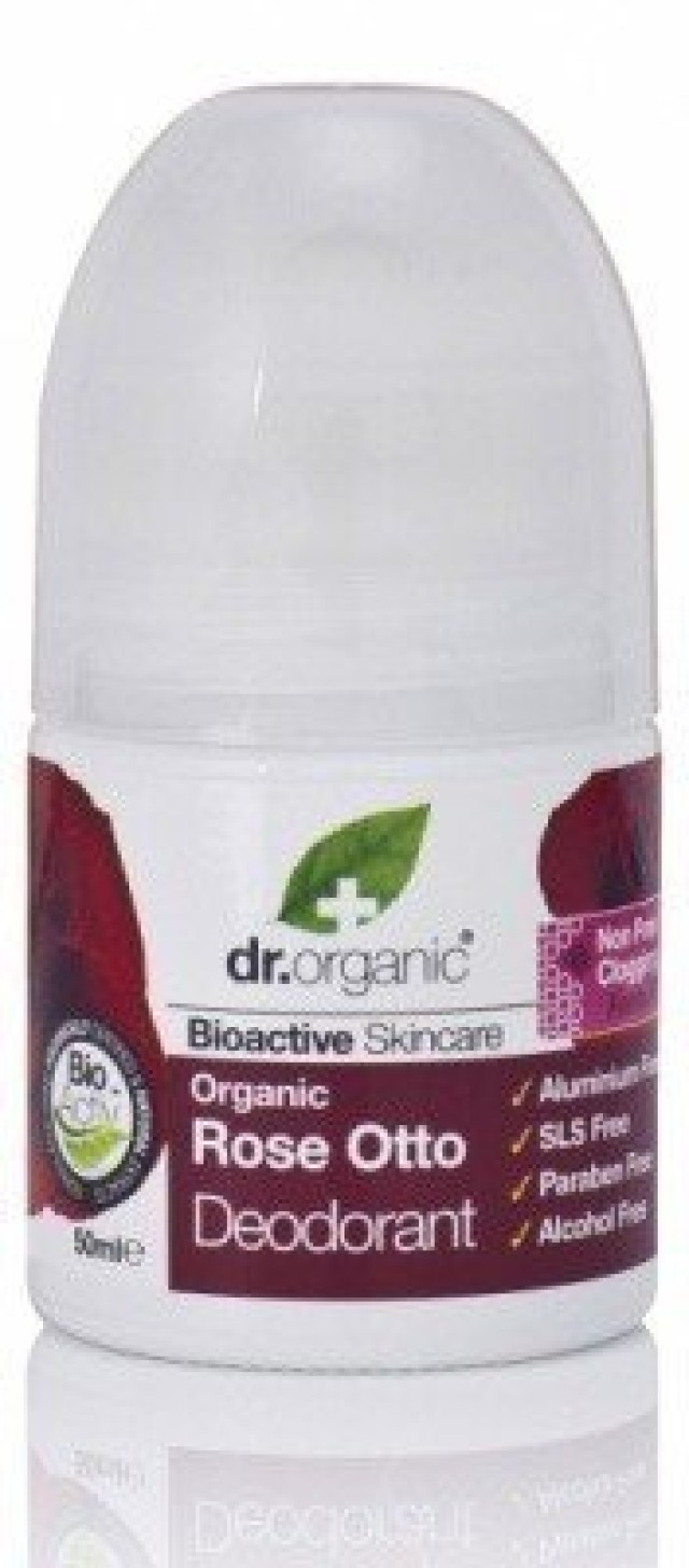 Dr.Organic Rose Otto Φυσικό Αποσμητικό σε Roll-On Χωρίς Αλουμίνιο 50ml