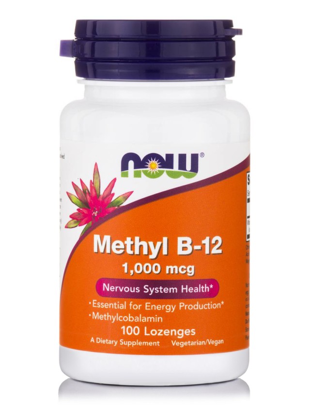 Now Foods Methyl B12 1000 mcg (Methylcobalamin) Συμπλήρωμα Διατροφής για τη Φυσιολογική Λειτουργία του Εγκεφάλου, του Νευρικού Συστήματος & του Ανοσοποιητικού, 100 Παστίλιες