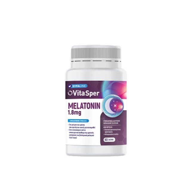Syfaline VitaSper Melatonin 1,8mg Συμπλήρωμα Διατροφής Με Μελατονίνη, 60caps