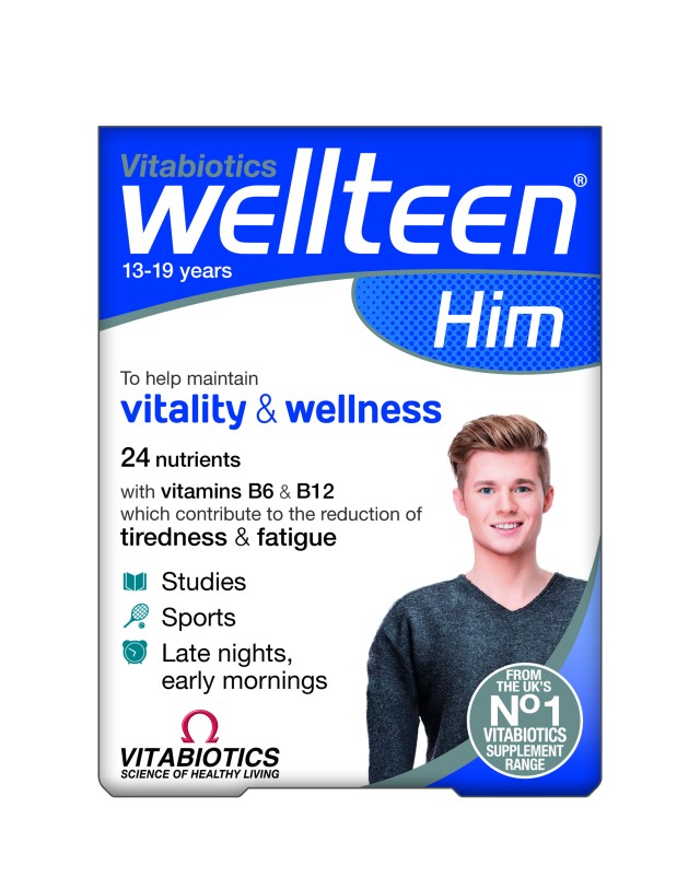 Vitabiotics Wellteen Him Συμπλήρωμα Διατροφής για Εφήβους και Νέους Άντρες, 30 Ταμπλέτες