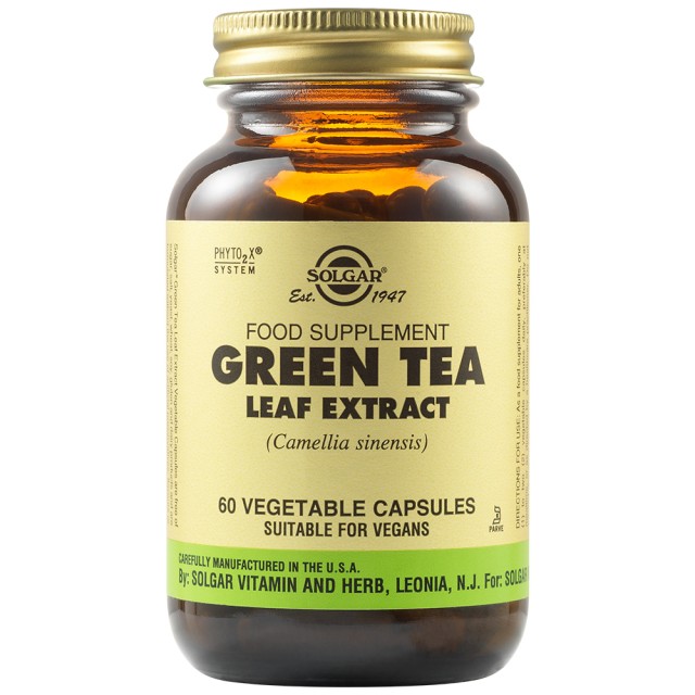 Solgar Green Tea Leaf Extract Φύλλα Πράσινου Τσαγιού, 60 Φυτικές Κάψουλες