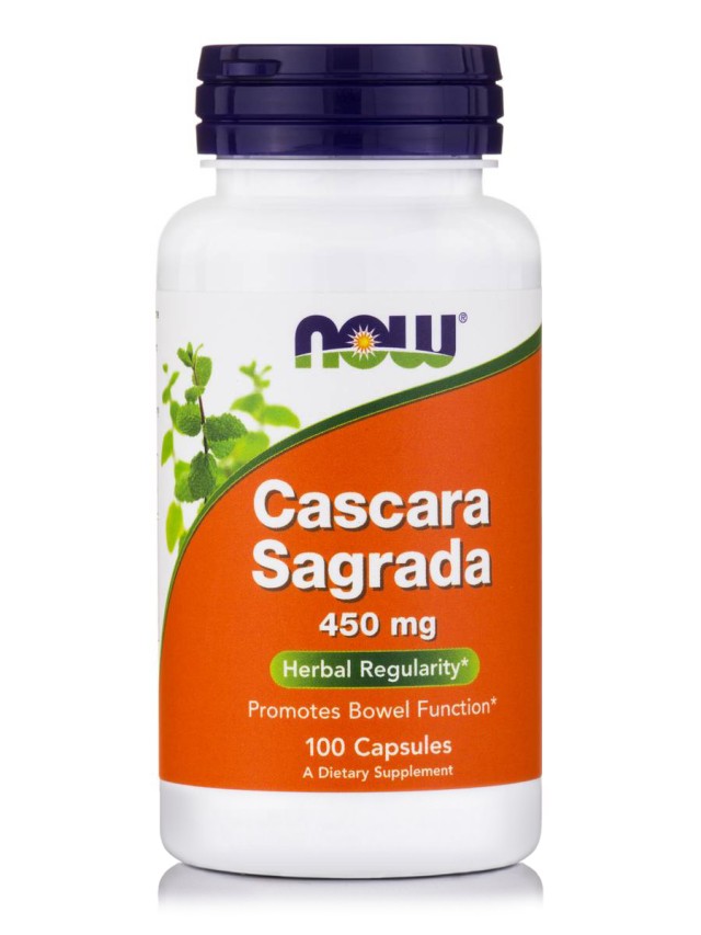 Now Cascara Sagrada 450 mg Για την Δυσκοιλιότητα, 100 Κάψουλες