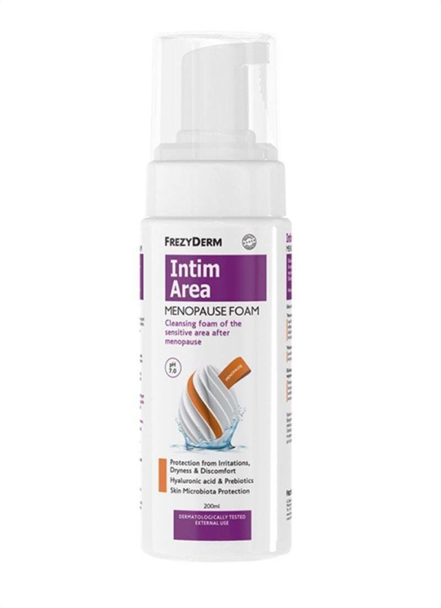 Frezyderm Intim Area Menopause Foam Αφρός Καθαρισμού για την Ευαίσθητη Περιοχή μετά την Εμμηνόπαυση, 200ml