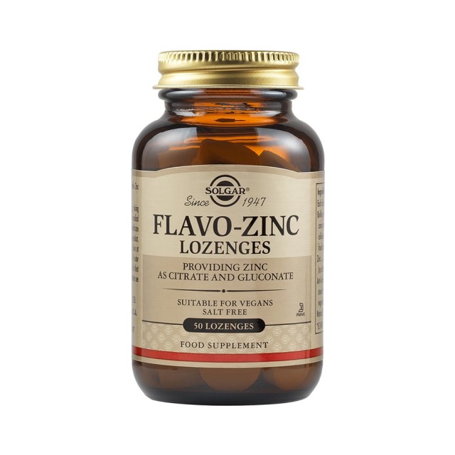 Solgar Flavo Zinc 23mg Lozenges Συμπλήρωμα Διατροφής Με Ψευδάργυρο, 50 Παστίλιες